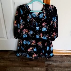 Flower pattern tunic top